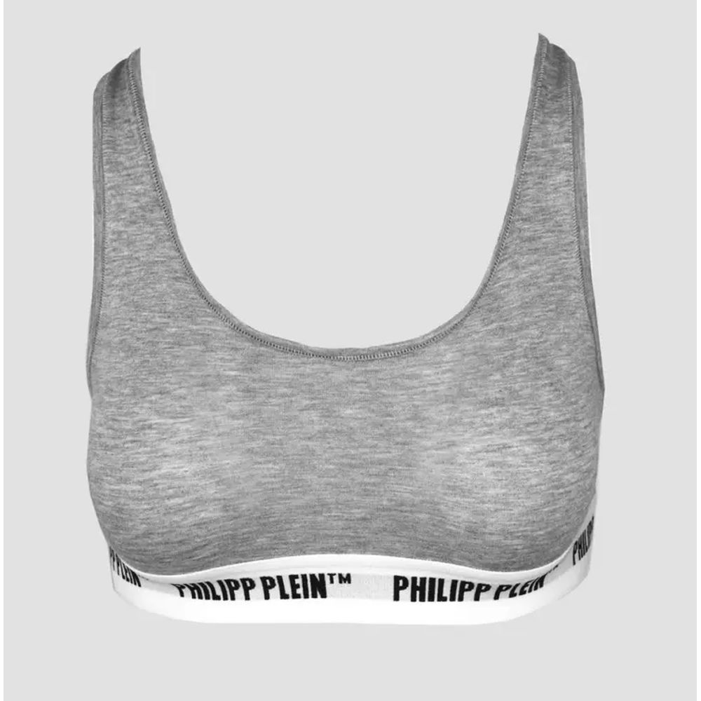 Philipp Plein Gray Cotton Tank Tops