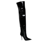 Dolce & Gabbana Black Leather Over The Knee