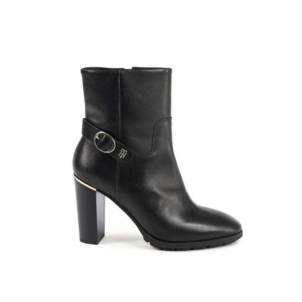 Tommy Hilfiger Black Leather Ankle Boots