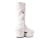 Prada White Polyethylene Lace-Up Boots