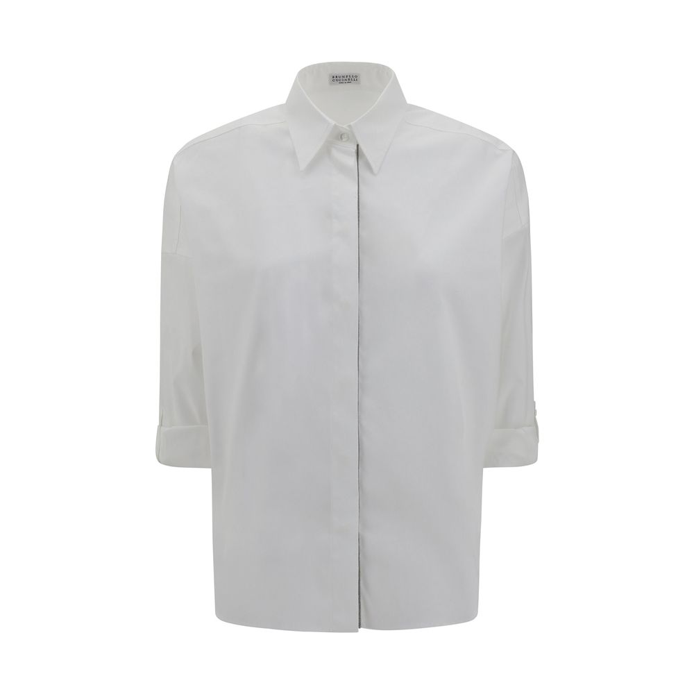 Brunello Cucinelli White Cotton Dress Shirt