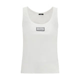 Versace White Cotton Tank Tops