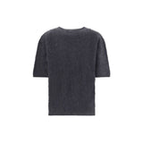 Lisa Yang Grey Cashmere Short Sleeve Sweater