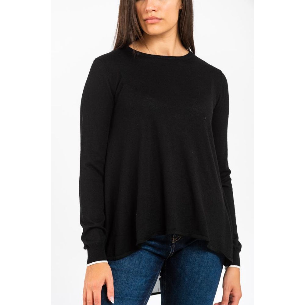 Gas Black Viscose Long Sleeve T-Shirt