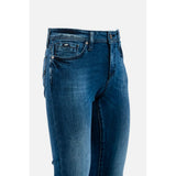 Gas Blue Cotton Slim Fit Jeans
