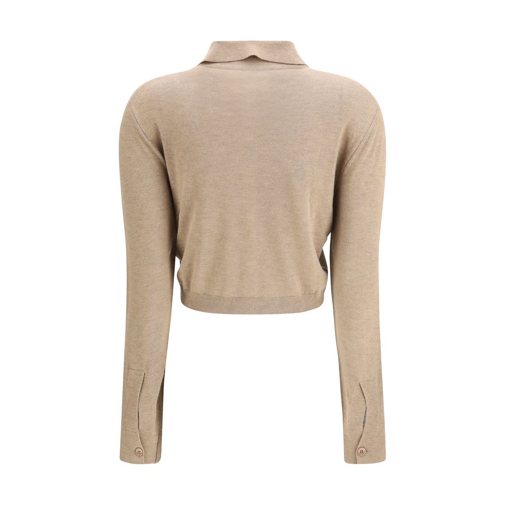 Marine Serre Beige Viscose Cardigan
