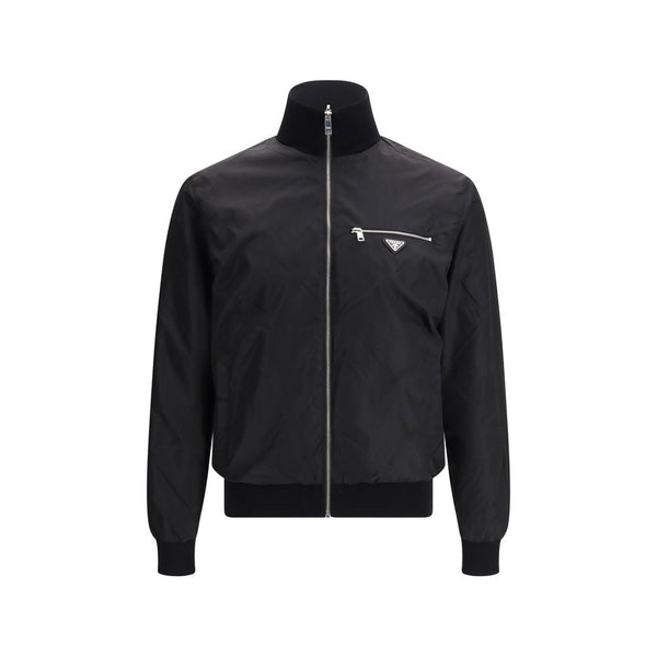 Prada Black Fleece Wool Bomber