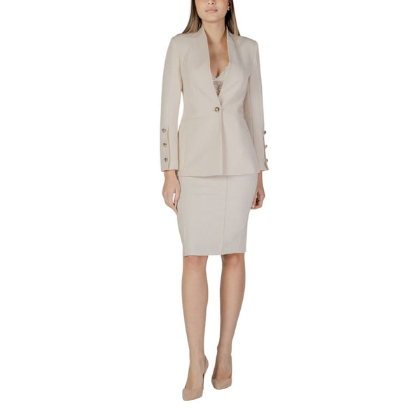 Rinascimento Beige Polyester Skirt Suit