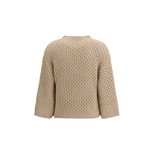 Fabiana Filippi Beige Fleece Wool Sweatshirt