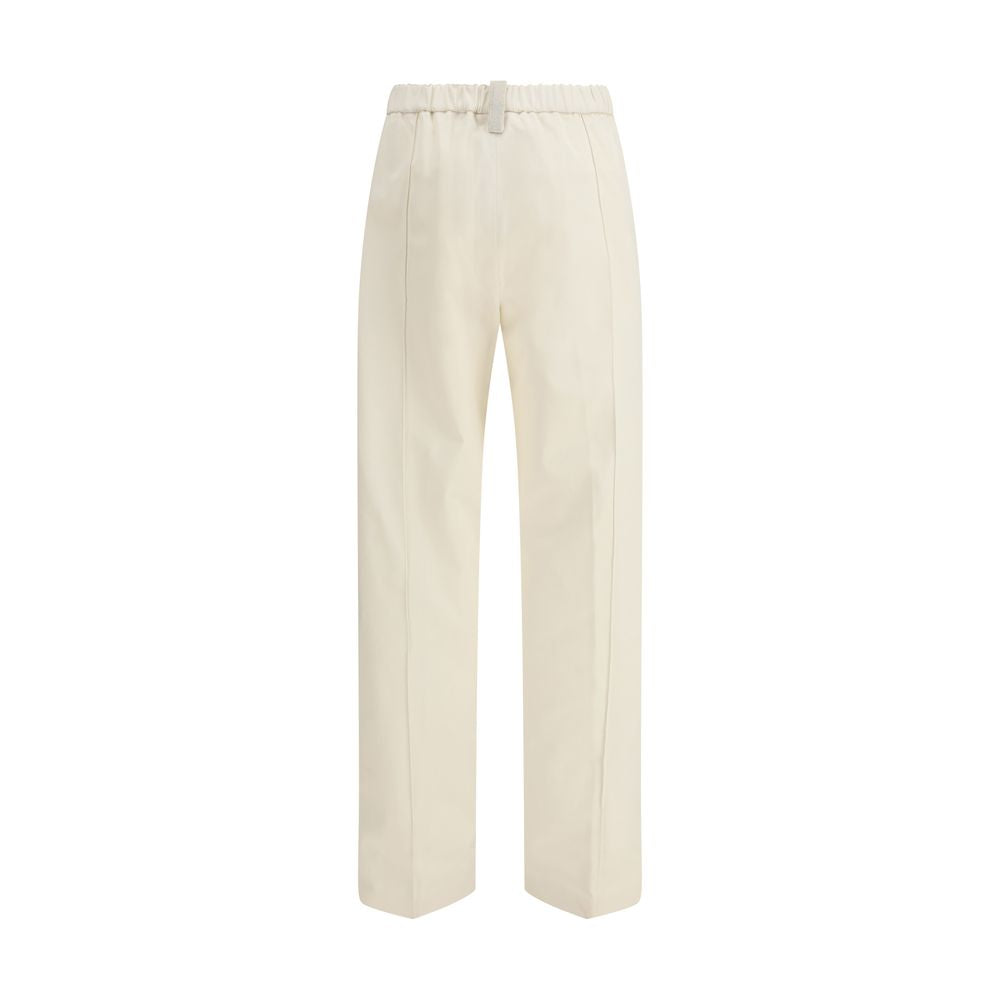Fabiana Filippi Cream Cotton Casual Pants