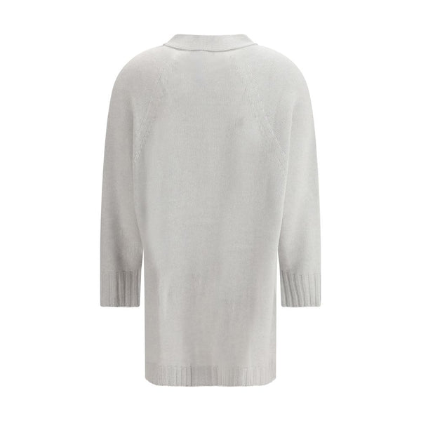 Fabiana Filippi Gray Fleece Wool Cardigan