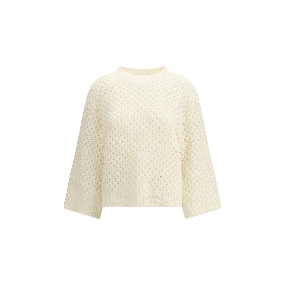 Fabiana Filippi Cream Fleece Wool Sweatshirt