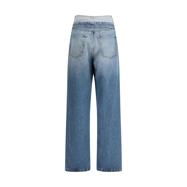 MM6 Light Blue Cotton Straight-Leg Jeans