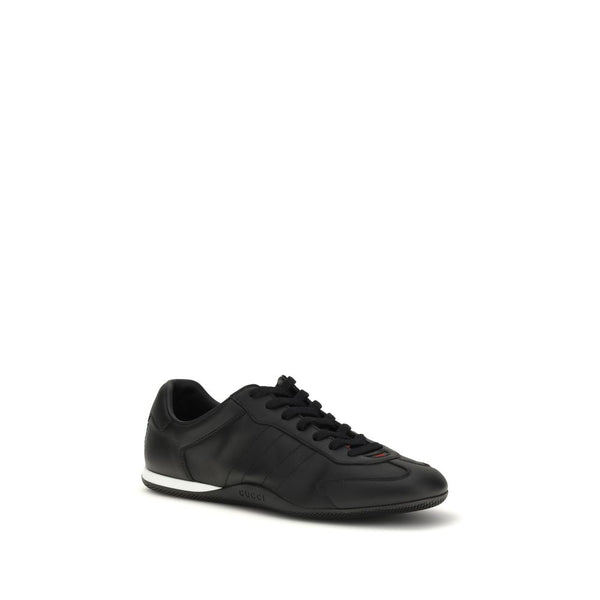 Gucci Black Calf Leather Bos Taurus Low Top Sneakers