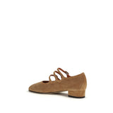 Carel Paris Beige Calf Leather Bos Taurus Ballet Flats