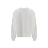 Ganni White Cotton Long Sleeve T-Shirt
