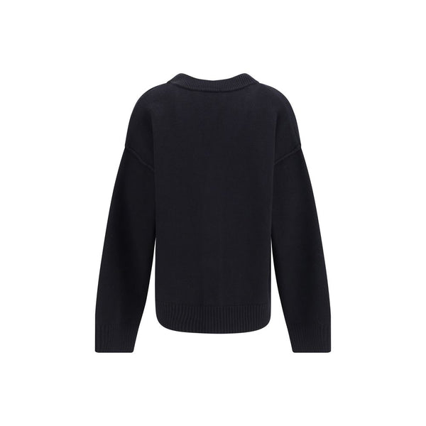 Ami Paris Black Fleece Wool Cardigan
