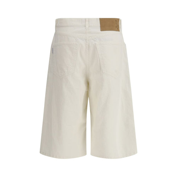 Haikure White Cotton Bermuda Shorts