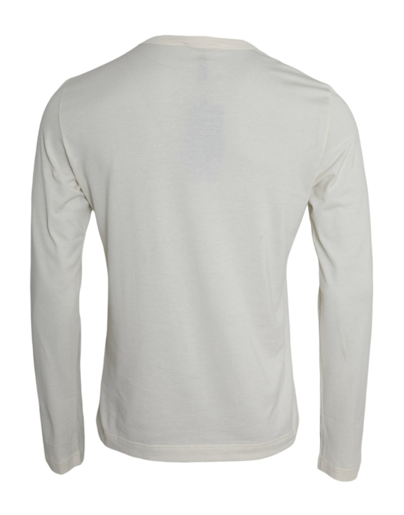 Dolce & Gabbana White Cotton Long Sleeve T-Shirt