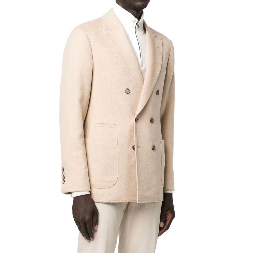 Brunello Cucinelli Beige Wool Full-Length Jacket