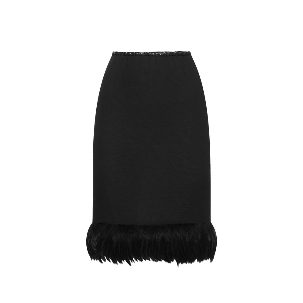 Saint Laurent Black Silk Long Skirt