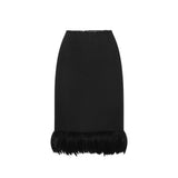 Saint Laurent Black Silk Long Skirt