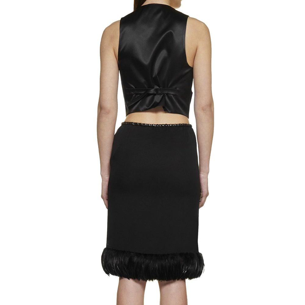 Saint Laurent Black Silk Long Skirt