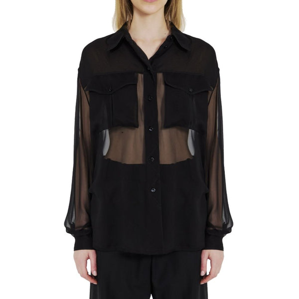 Saint Laurent Black Silk Dress Shirt