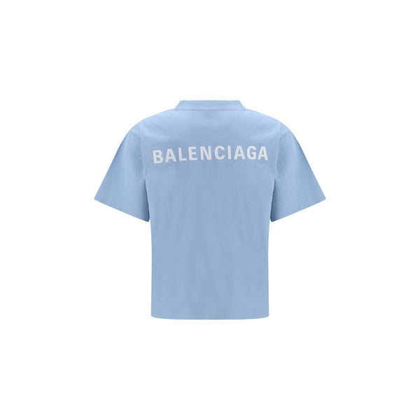 Balenciaga Light Blue Cotton T-Shirt