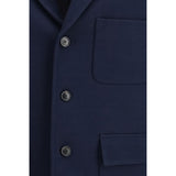 Gucci Blue Cotton Full-Length Jacket
