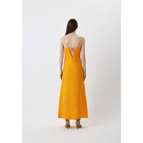 Patrizia Pepe Yellow Flax Casual Dress