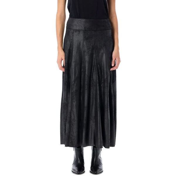 Isabel Marant Black Elastane Long Skirt