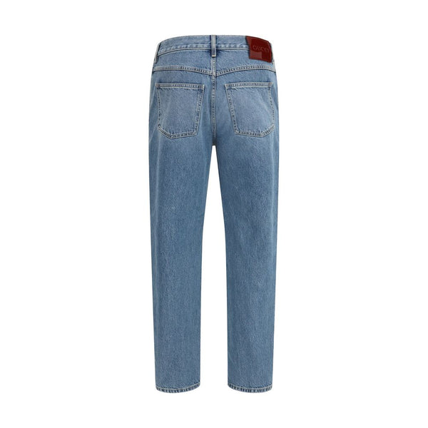 Gucci Light Blue Cotton Slim Fit Jeans