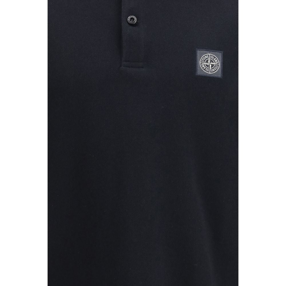 Stone Island Black Cotton Polo Shirt