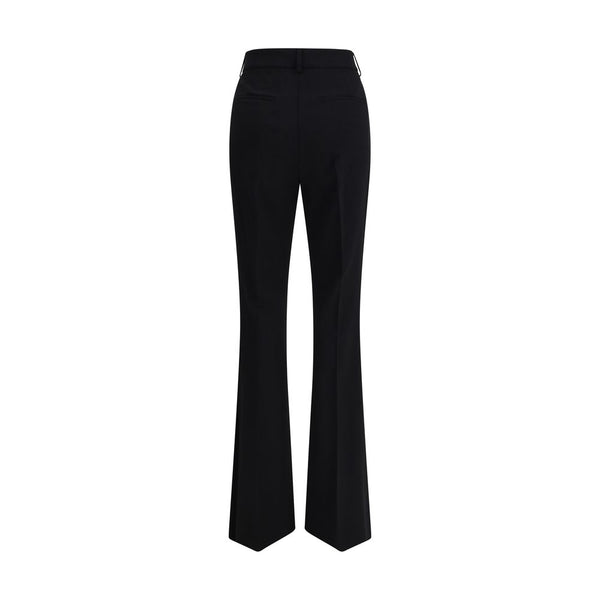 Max Mara Black Fleece Wool Flared Pants