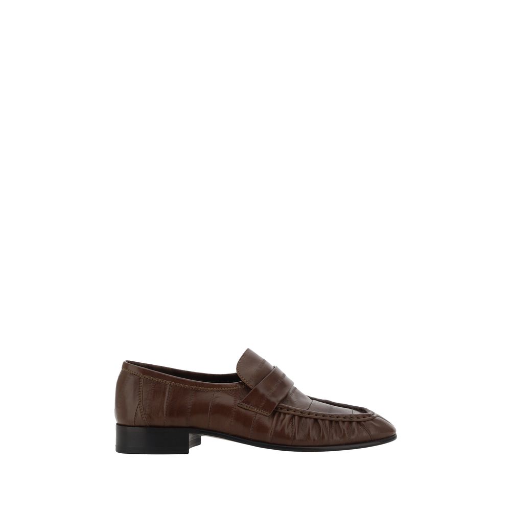 The Row Brown Calf Leather Bos Taurus Slip-On Loafers