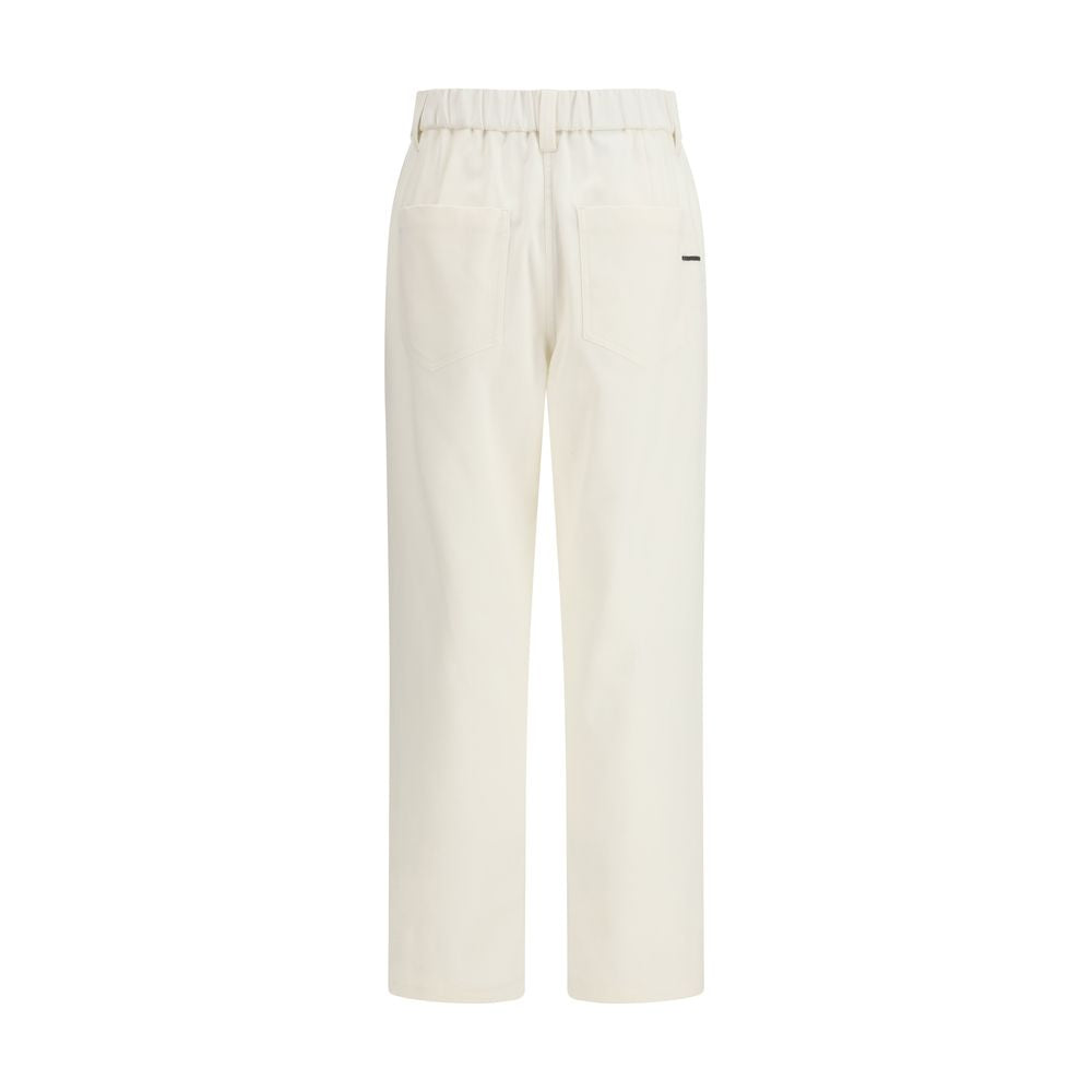Brunello Cucinelli Cream Cotton Casual Pants
