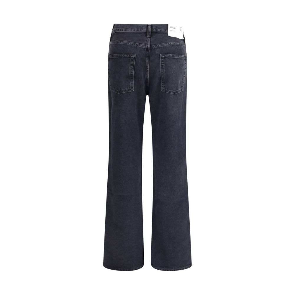 Agolde Black Recycled Cotton Straight-Leg Jeans