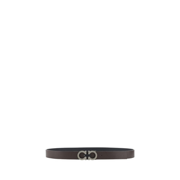 Ferragamo Black Calf Leather Bos Taurus Regular Belt