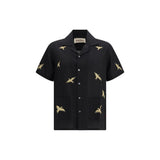 Baziszt Black Cotton Shortsleeve Shirt