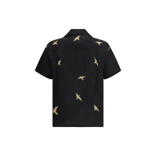 Baziszt Black Cotton Pattern Shirt