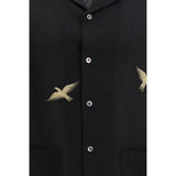 Baziszt Black Cotton Shortsleeve Shirt