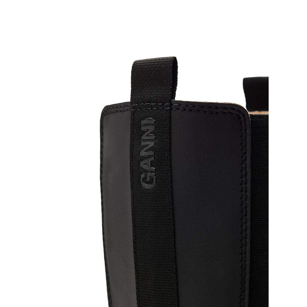 Ganni Black Leather Chelsea Boots