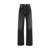 Versace Black Cotton Straight-Leg Jeans