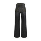 Versace Black Cotton Straight-Leg Jeans