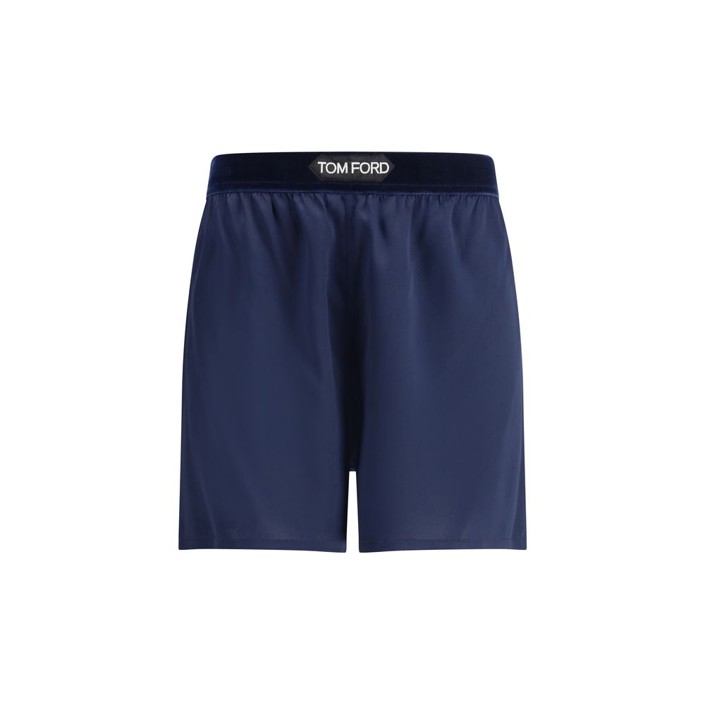 Tom Ford Blue Silk Bermuda Shorts