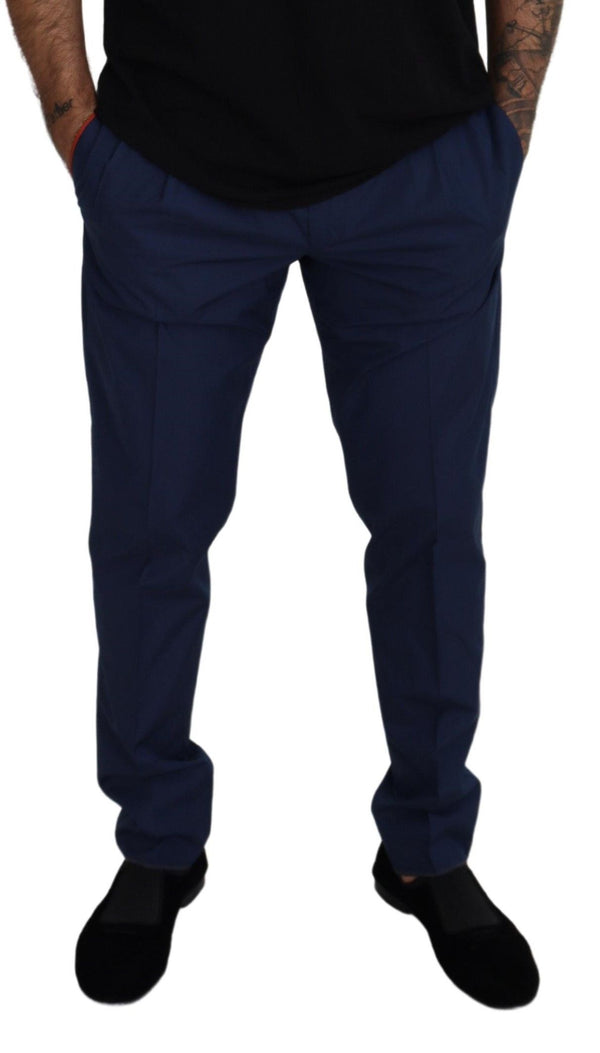 Dolce & Gabbana Blue Cotton Dress Pants