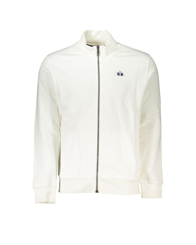 La Martina White Cotton Sweatshirt