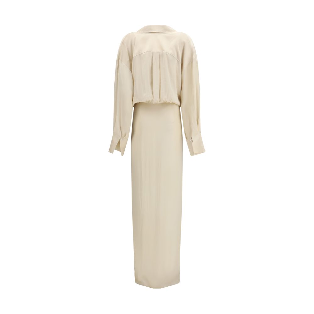The Andamane Cream Viscose Casual Dress