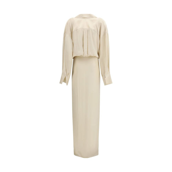 The Andamane Cream Viscose Casual Dress